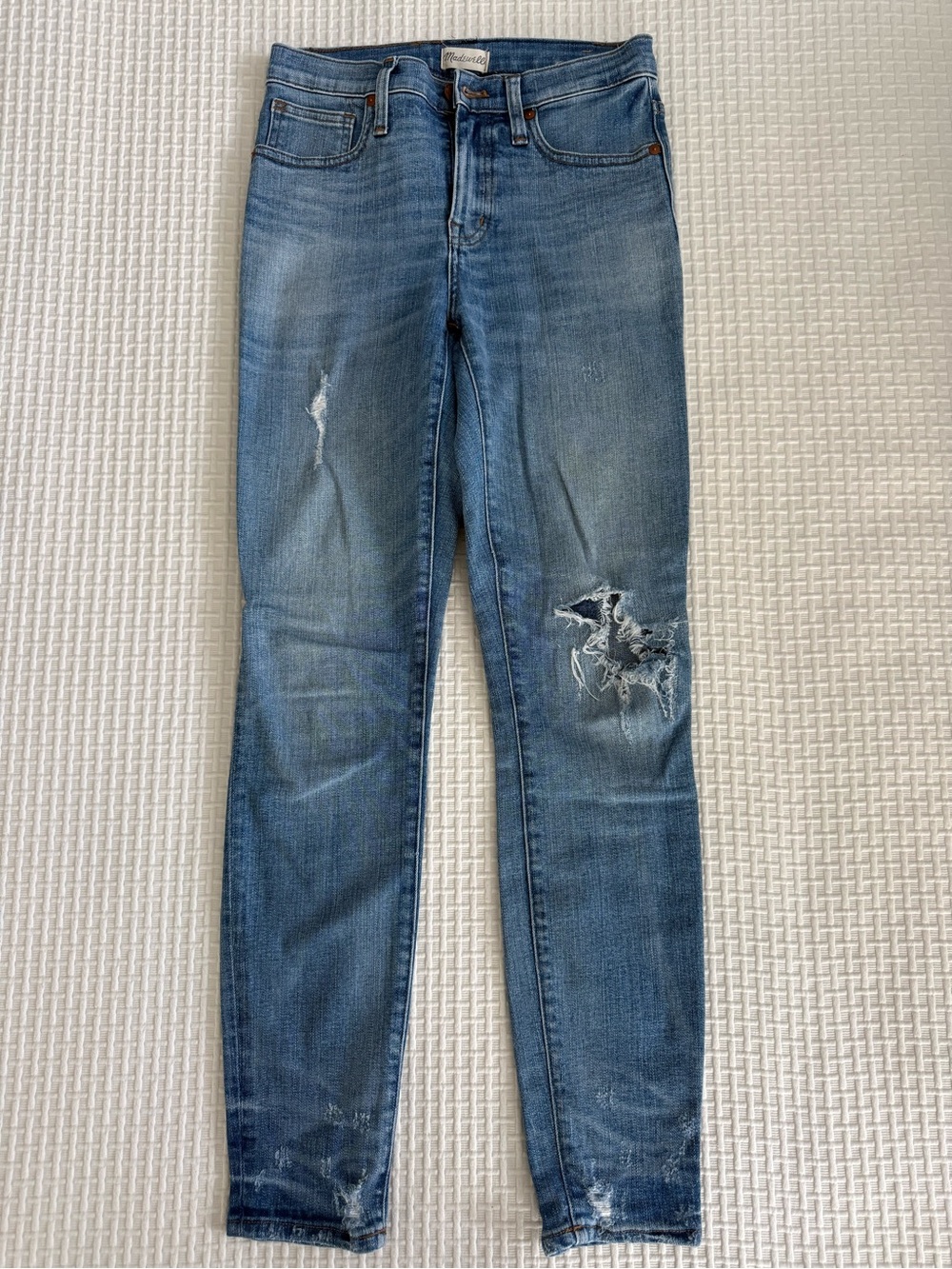 Madewell 9" High-Rise Skinny Jeans: Destructed-Hem Edition
